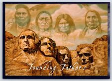Founding Fathers Native American Vintage Postcard Continental picture