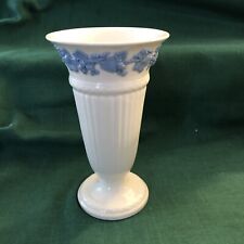 Wedgwood Of Etruria & Barlaston Vase England Embossed Queens Ware 7.5”Tall picture