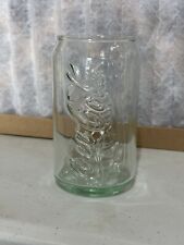 Vintage Coca-Cola True Coke Can Shape 5 In Soda Clear Glass Embossed Cup picture