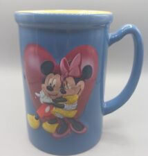 DISNEY Mickey Minnie Mouse Coffee Mug Blue A Hug A Day Monogram 5