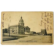 1907 Paris Kentucky Postcard Court House & Elks Building Episcopal Church picture