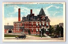 Postcard Ohio Mansfield OH Richland Conty Jail Prison Cras 1923 Posted picture