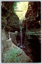 c1960s Cavern Cascade View Tunnel Watkins Glen NY Vintage Postcard picture