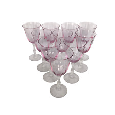 FOSTORIA Mid-Century Vintage Collectible Wine Glasses/Stems Set 0f 10 Pale Pink picture