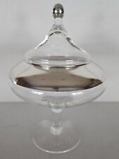 Vintage MCM Candy Dish with Lid Silver Band by DOROTHY THORPE picture