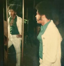 Vintage 1970s Polaroid Photo Handsome Black Man Mirror Reflection Groovy Fashion picture