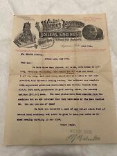 1898 Company Letter Wickes Brothers, Boilers, Engines, Machines-Spring Lake NY picture