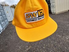 Vintage John Deere Trucker Hat Retro Southwest Tractor Yellow Snapback Cap 1980s picture