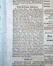 FETTERMAN FIGHT Army Massacre Fort Phil Kearny Wyoming INDIANS 1867 Newspaper picture
