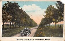 A25/ East Fultonham Ohio Postcard 1925 Greetings from... Car picture