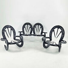Vintage 3pc Handmade Horseshoe rocking chairs loveseat set Diamond Hot Forged picture