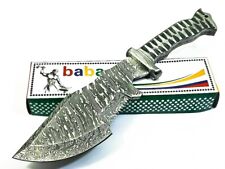 BEAUTIFUL CUSTOM HAND MADE DAMASCUS STEEL TRACKER KNIFE HUNTING BOWIE KNIFE picture