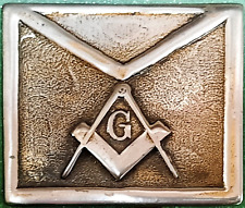 Vintage Masonic Iconic Compass & Rule Belt Buckle picture