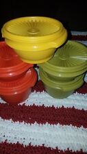 vintage tupperware lot 5  Mcm Classic 80s Retro Bowls Storage Containers  picture