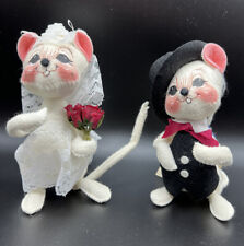 VTG Annalee Doll Bride #205500 & Groom Mouse #206500 NWT USA Wedding Cake Topper picture