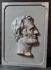 Vintage Antique Abraham Abe Lincoln Shield Plaque Metal Bust President 8 X 10.5 picture