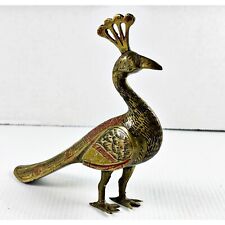 Vintage Brass Peacock Made in India picture