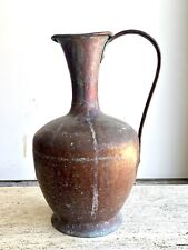 Large Vintage Dovetailed & Hammered Copper Pitcher picture