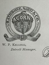 Detroit Michigan Billhead Acorn Stoves Rathbone Sard Stove Works 1882 picture