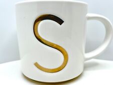 Williams Sonoma “S” Monogram Mug Art Deco Style Mug Porcelain MINT Condition picture