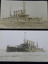 Pair of  WW1 Original Real Photo Post Cards U.S.S. Colorado Warship Arcade View picture