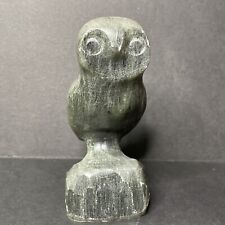 Vintage Genuine Inuit Soapstone Snow Owl Sculpture Carving Cape Dorset Dimu picture