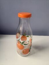 Lovely Vintage French Le Parfait Glass Milk / Juice Bottle – Oranges / Fruit picture
