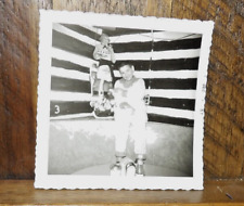 Sale is for a Circa 1950's Snapshot- Kid Standing Next to a Coke Sign picture