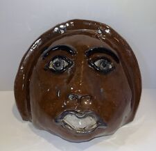 Vtg. Studio Pottery Hanging Wall Art Face Sculpture Mask Southern Stoneware? picture