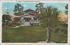 1920s Postcard A Typical Tropical Home in Florida Trees Palms UNP 5846d2 picture