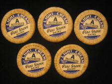 vintage lot 5 bottle caps Pine Grove Dairy Skaneateles NY ,  Light Cream picture