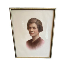 Vintage Female Lady Color Portrait Photograph in Ornate Brass 8x10 Frame picture