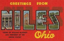 Postcard Large Letters Greetings from Niles OH Ohio  picture