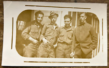 4 Men Teens in Dungarees with Huge Pockets 1930's? Vintage Photo picture