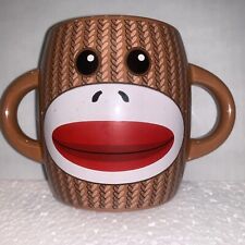 Coffee Mug  Monkey Double Handle Ceramic Cup Galerie Brown Striped picture