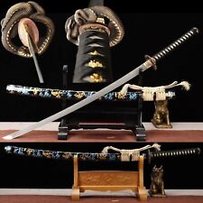 Handmade Japanese Katana Samurai Folded Steel Blade Snake Sword Full Tang Sharp picture