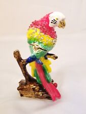 Colorful Parrot on Branch Trinket Box Collectibles picture