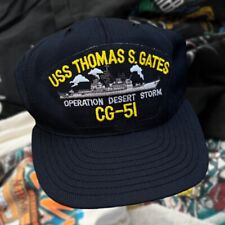 VTG USS Thomas S Gates CG51 Navy Military Baseball Cap Hat Snapback  USA picture