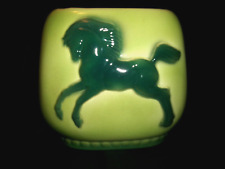 Vintage Prancing Pony MCM Planter, Yellow Green Mid Century Modern Horse Decor picture