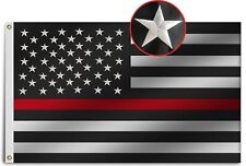 Heavy Duty Thin Red Line American Flag 3x5 FtLongest Lasting Oxford Nylon 210... picture