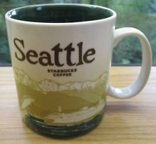 Starbucks Global Icons Coffee Seattle Mug Cup 2012 Green Inside 16oz Ferry Orca picture