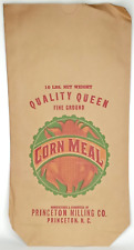 Quality Queen Fine Ground Corn Meal Bag Paper 10 Pounds Princeton Milling Co. picture