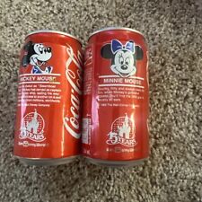 Vntg 1986 Disney World Coca-Cola Classic Can Mickey & Minnie Mouse 15 Years picture