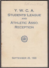 Holyoke College YWCA Students League & Athletic Assn Reception program 1920 picture