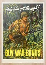1944 Help Him Get Through Buy War Bonds Poster Schnakenberg Abbott Laboratories picture