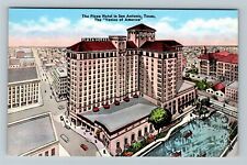 San Antonio TX-Texas, The Plaza Hotel, Aerial View, Outside, Vintage Postcard picture