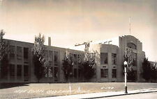 Vintage RPPC Photo Postcard Bozeman High School Montana Building Street Scene picture