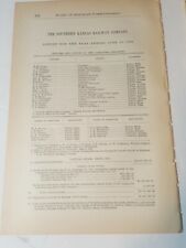 1888 railroad document SOUTHERN KANSAS RAILWAY annual train report Holliday KS picture