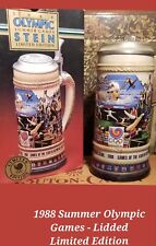 Anheuser Busch 1988 Summer Olympic Games Seoul Lidded Stein LE Budweiser picture