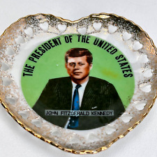 President John F Kennedy 1960s Small Heart Shape Porcelain Decor Plate Wall Hang picture